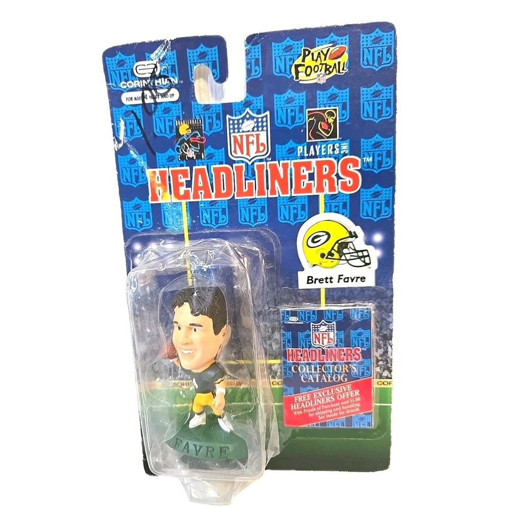 Vtg 1997 Brett Favre NFL Headliners XL Figure Green Bay Packers QB Club NIB Rare
